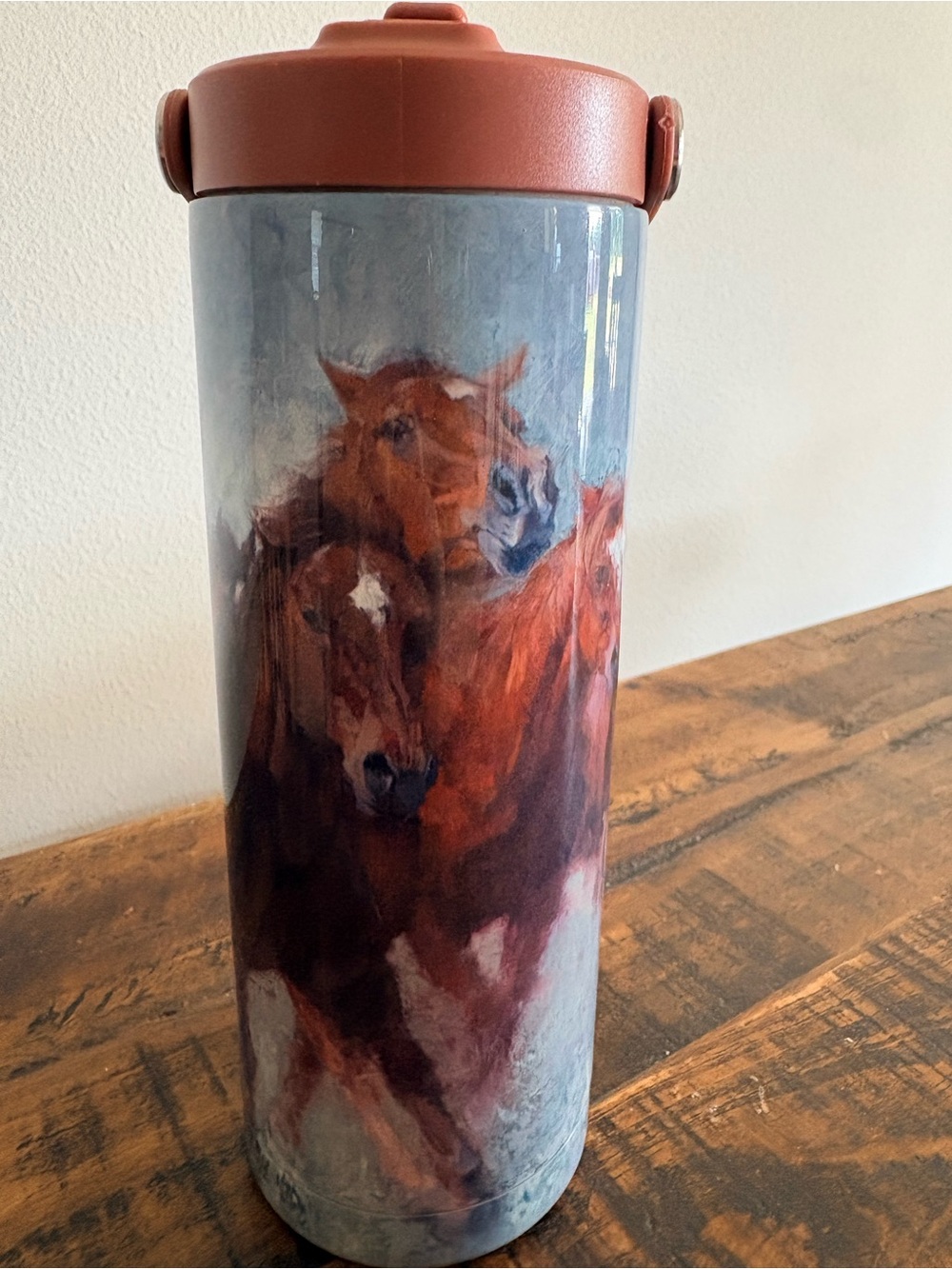**New**Insulated Horse Travel Tumbler - Rust Lid